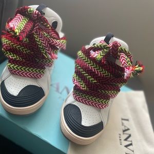 Lanvins Leather Curb Sneakers